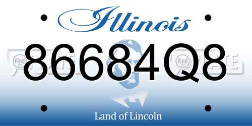86684Q8 Illinois License Plate