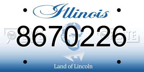 8670226 Illinois License Plate