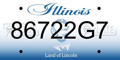 86722G7 Illinois License Plate