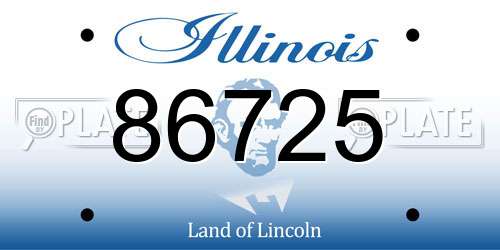 86725 Illinois License Plate