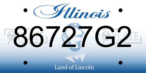 86727G2 Illinois License Plate