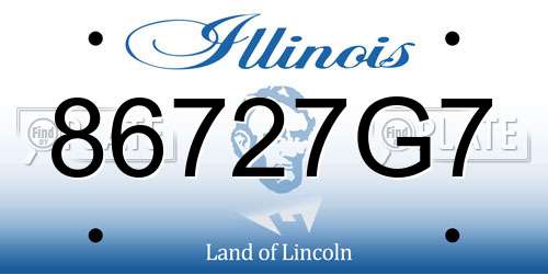 86727G7 Illinois License Plate