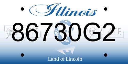 86730G2 Illinois License Plate