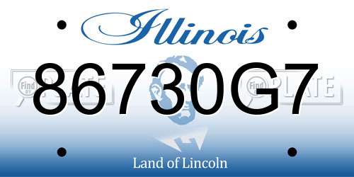 86730G7 Illinois License Plate