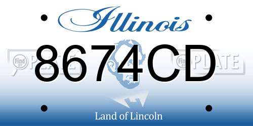 8674CD Illinois License Plate