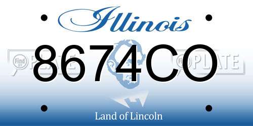 8674CO Illinois License Plate