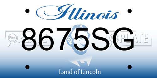 8675SG Illinois License Plate