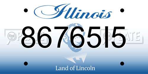 86765I5 Illinois License Plate