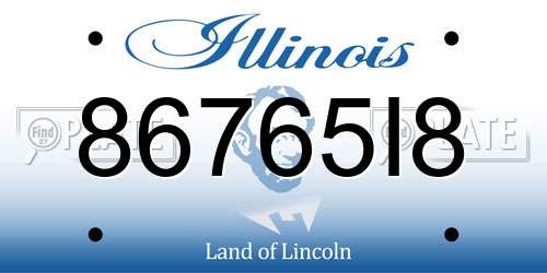 86765I8 Illinois License Plate