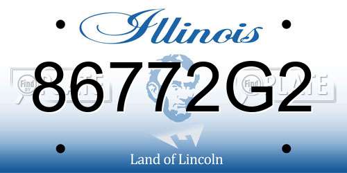 86772G2 Illinois License Plate