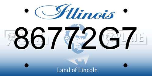 86772G7 Illinois License Plate