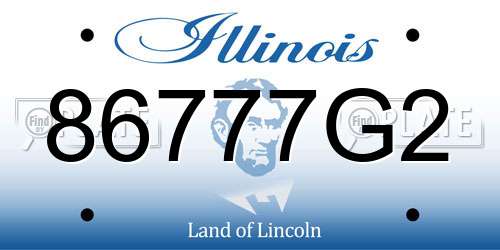 86777G2 Illinois License Plate