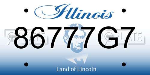 86777G7 Illinois License Plate