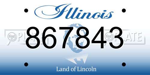 867843 Illinois License Plate