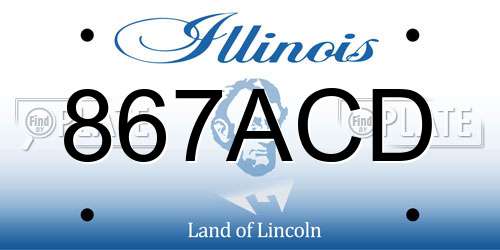 867ACD Illinois License Plate