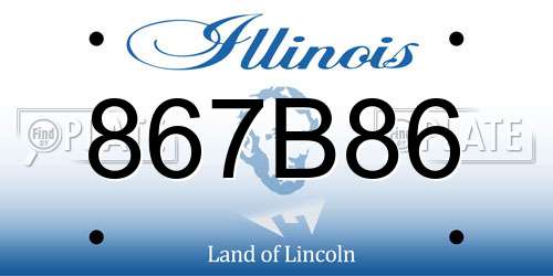 867B86 Illinois License Plate