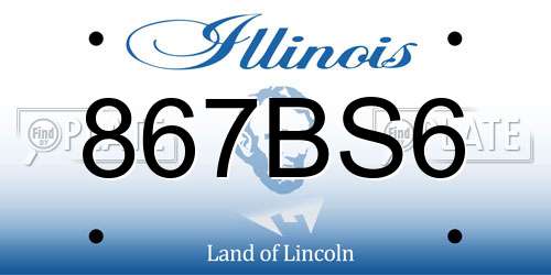 867BS6 Illinois License Plate