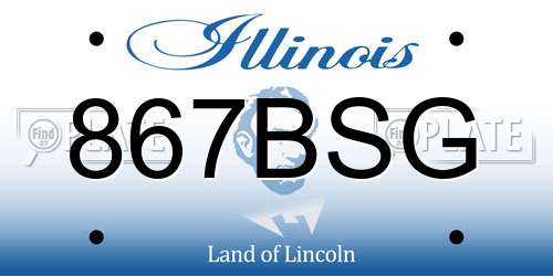 867BSG Illinois License Plate
