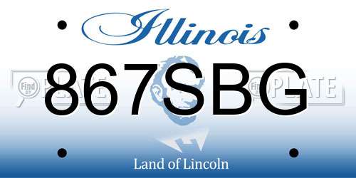 867SBG Illinois License Plate