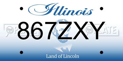 867ZXY Illinois License Plate