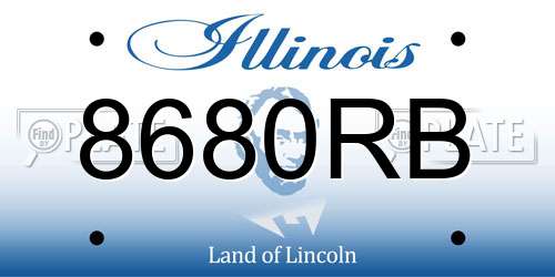 8680RB Illinois License Plate