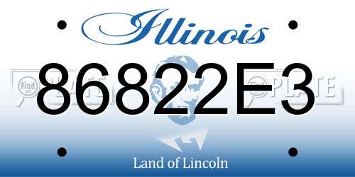 86822E3 Illinois License Plate