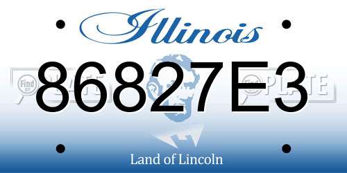 86827E3 Illinois License Plate