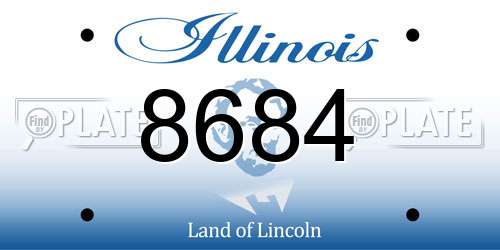 8684 Illinois License Plate