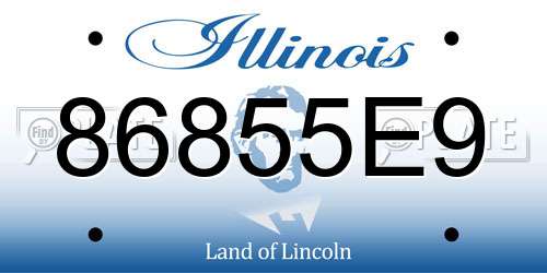 86855E9 Illinois License Plate