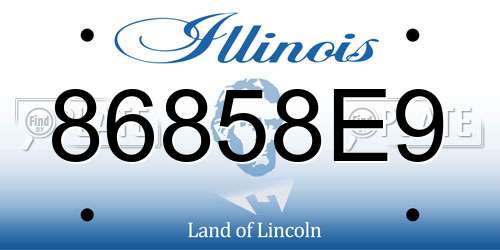 86858E9 Illinois License Plate