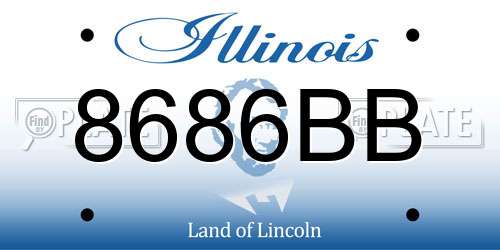 8686BB Illinois License Plate