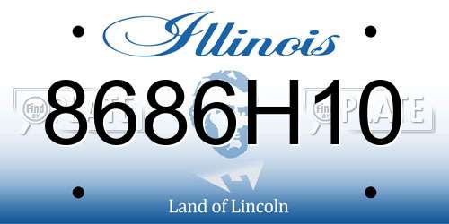 8686H10 Illinois License Plate