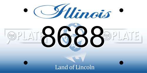 8688 Illinois License Plate