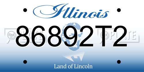 86892T2 Illinois License Plate