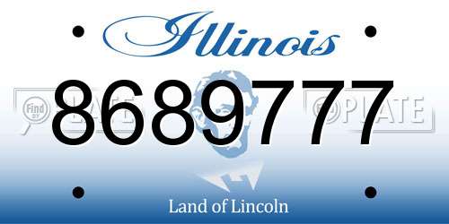 8689777 Illinois License Plate