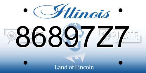 86897Z7 Illinois License Plate