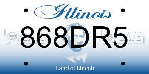 868DR5 Illinois License Plate