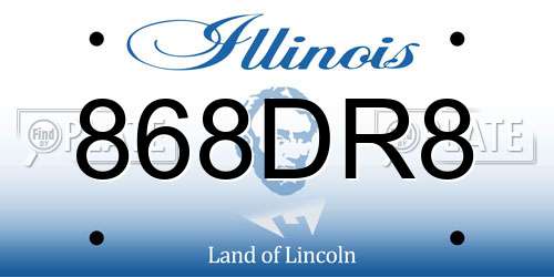 868DR8 Illinois License Plate