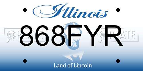 868FYR Illinois License Plate