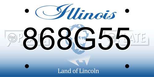 868G55 Illinois License Plate