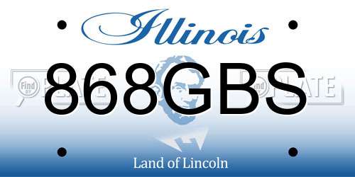868GBS Illinois License Plate