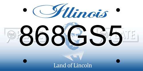 868GS5 Illinois License Plate