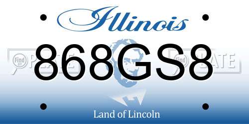 868GS8 Illinois License Plate
