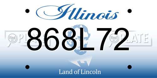 868L72 Illinois License Plate