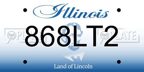 868LT2 Illinois License Plate