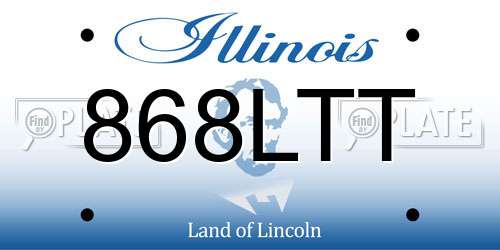 868LTT Illinois License Plate