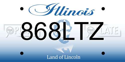 868LTZ Illinois License Plate