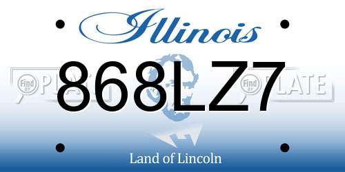 868LZ7 Illinois License Plate