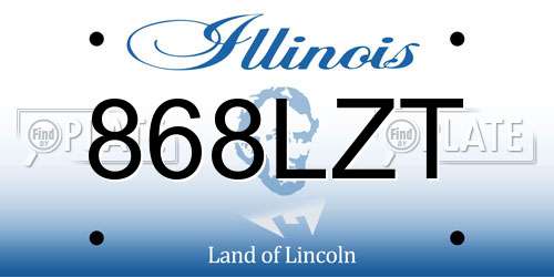 868LZT Illinois License Plate