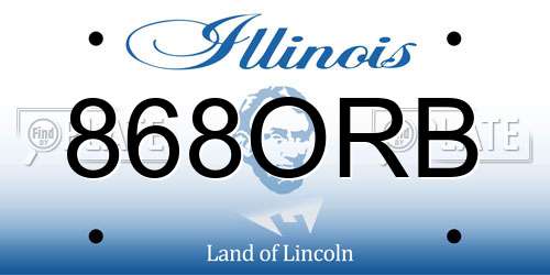 868ORB Illinois License Plate